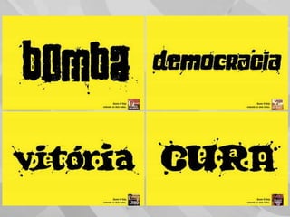 Regras tipográficasRegra 3Tenha o bom senso de não utilizardemasiados Tipos diferentes ao mesmo tempo.