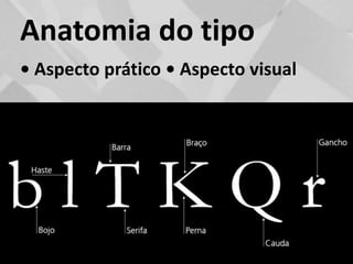 Anatomia do tipo• Aspecto prático • Aspecto visual
