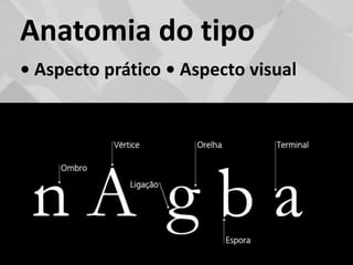 Anatomia do tipo• Aspecto prático • Aspecto visual