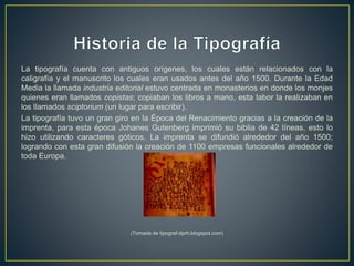 Historia de la Tipografia