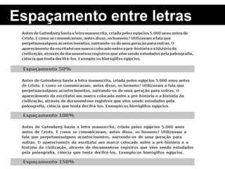 Espaçamento entre letras 