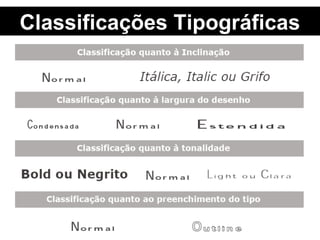 Classificações Tipográficas 