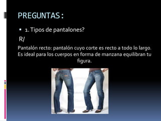 Clases de pantalones sale