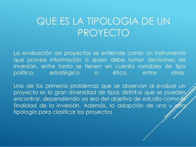 Tipologia de proyectos segun su finalidad(carlos chulli)