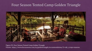 Figura 59: Four Season Tented Camp Golden Triangle
Fuente: https://www.fourseasons.com/es/goldentriangle/accommodations/?c=t&_s_icmp=mmenu
 