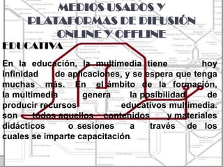 MULTIMEDIA COMERCIALlas aplicaciones de multimedia  en los negocios incluyen prestaciones, capacitaciones, mercadotecnia, publicidad y demostración de productos, bases de datos, catálogos y comunicaciones en red