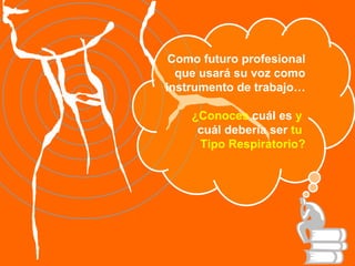 Como futuro profesional que usará su voz como instrumento de trabajo… ¿Conoces  cuál es  y  cuál debería   ser  tu  Tipo Respiratorio? 