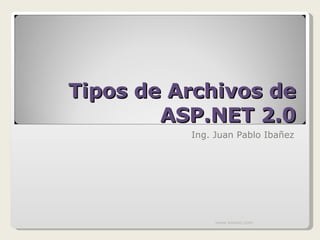 Tipos de Archivos de ASP.NET 2.0 Ing. Juan Pablo Ibañez www.knowii.com 