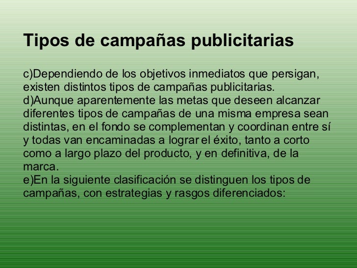 Tipos De Campaña