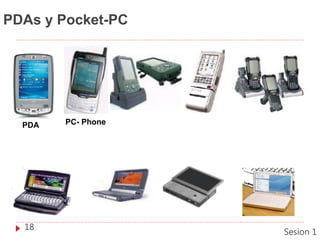 PDAs y Pocket-PC
PDA PC- Phone
18
Sesion 1
 
