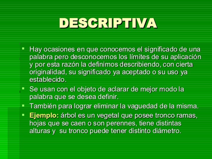 Tipos De Definiciones