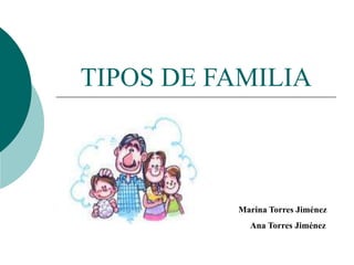 TIPOS DE FAMILIA
Marina Torres Jiménez
Ana Torres Jiménez
 