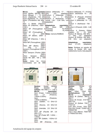 Tipos De Microprocesadores Y Sockets