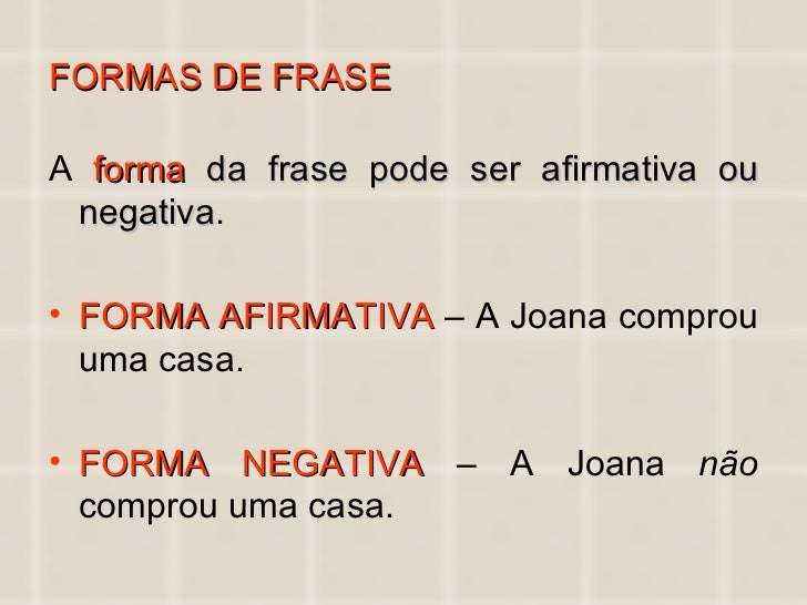 A Frase Na Forma Afirmativa é Expressão Facial é