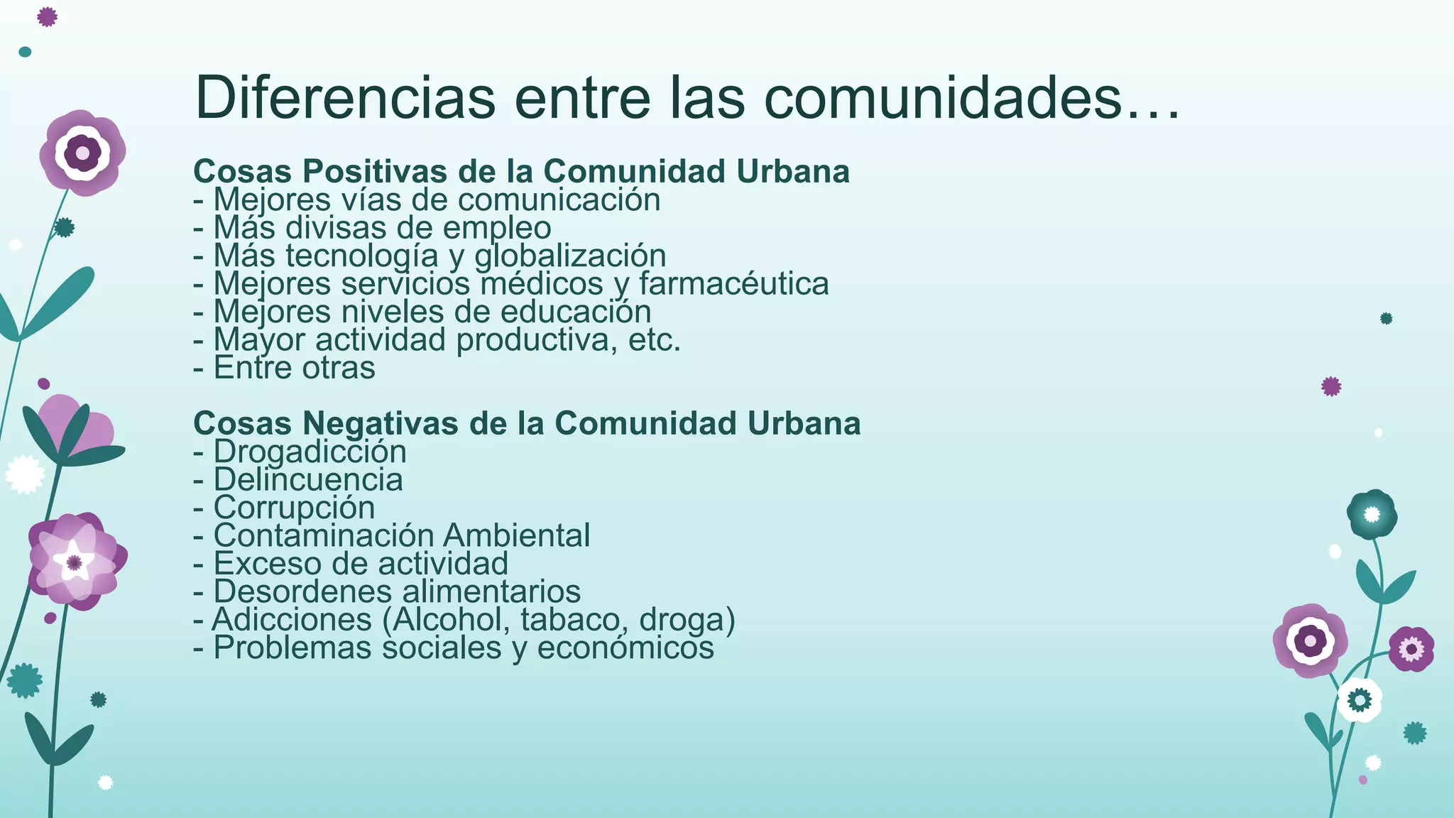 Tipos, características y funciones de las comunidades | PPTX