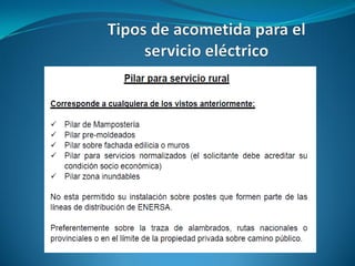 Tipos de acometida para el servicio eléctrico