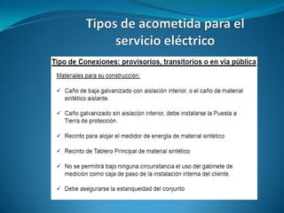 Tipos de acometida para el servicio eléctrico