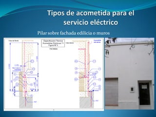 Pilar sobre fachada edilícia o muros
 