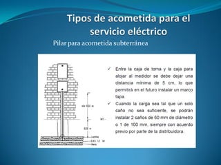 Pilar para acometida subterránea
 