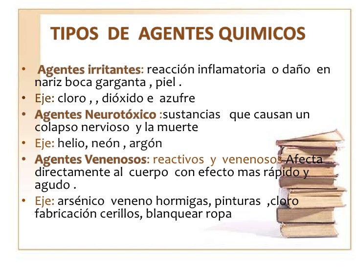 Resultado de imagen para tipos de agentes quimicos