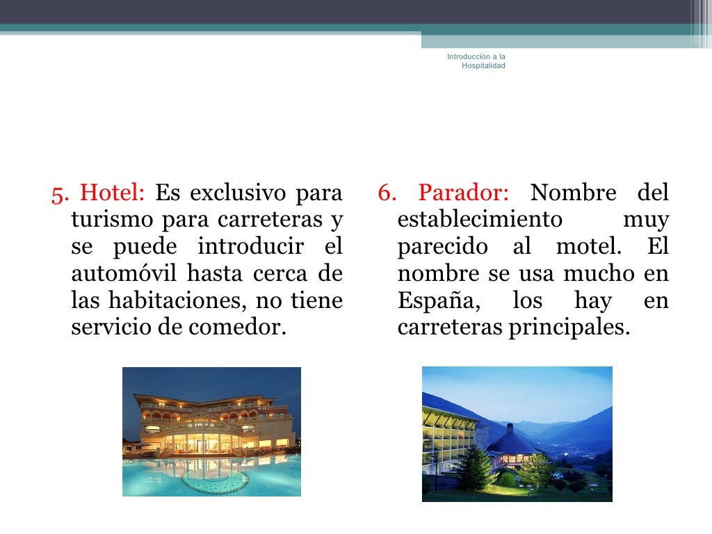 Tipos De Alojamiento, ClasificacióN Hotelera Y Planes De Alojamiento