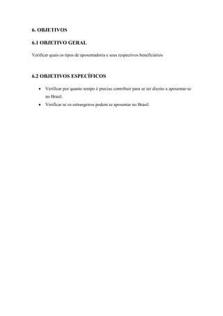 Tipos de aposentadorias