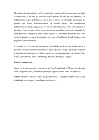 Tipos de aposentadorias