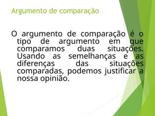 TIPOS DE ARGUMENTO EXPLICAÇÃO DETALHADA.ppt