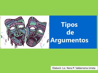 Tipos
de
Argumentos
Elaboró: Lic. Nora P. Valderrama Urreta
 