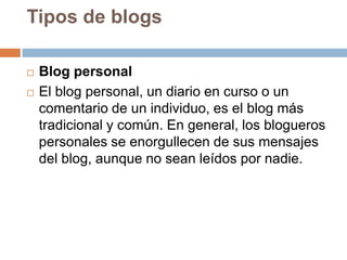 Tipos de blogs