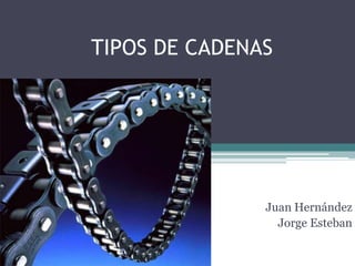 TIPOS DE CADENAS
Juan Hernández
Jorge Esteban
 