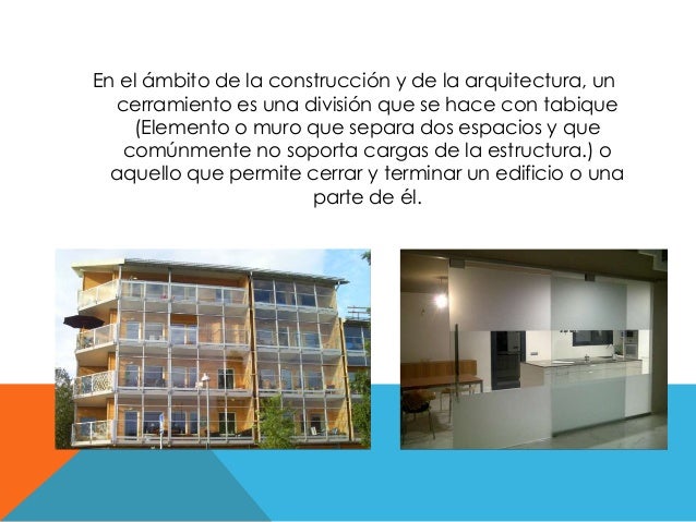 Tipos de cerramientos
