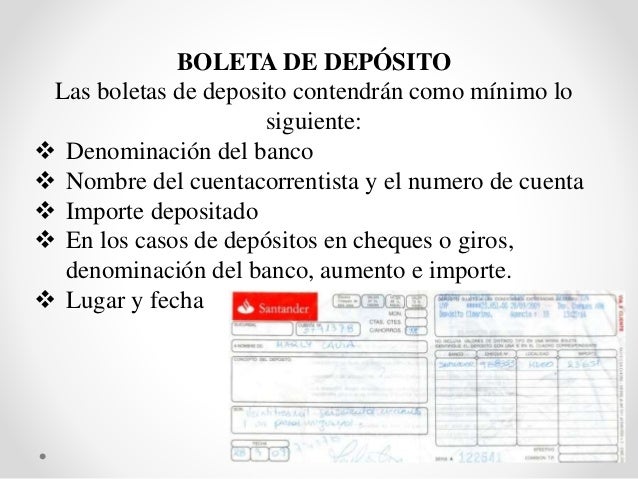 Que Es Boleta De Deposito En Contabilidad