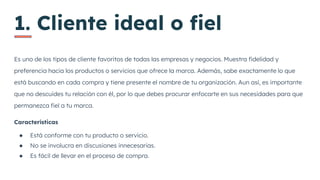 tipología de los clientes, en la actualidad | PPTX