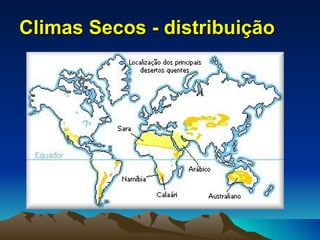 Climas Secos - distribuição
 