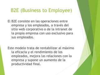 Tipos de comercio electronico | PPTX