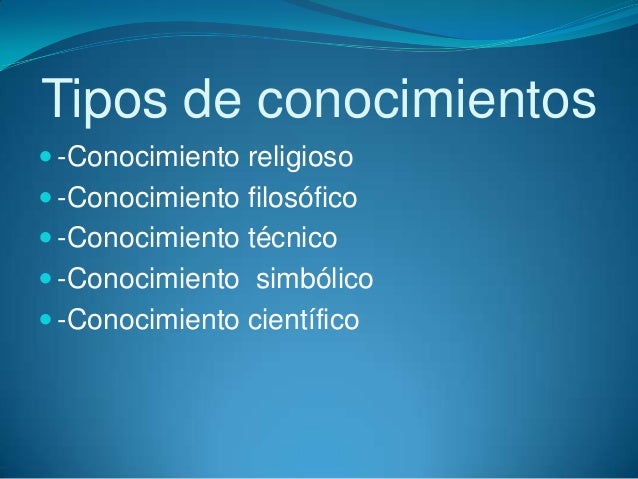 Tipos de conocimientos