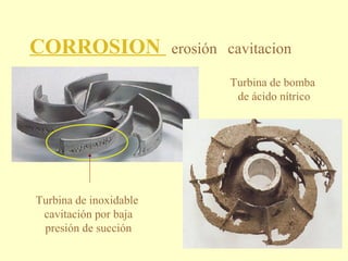 CORROSION               erosión cavitacion

                                Turbina de bomba
                             ...