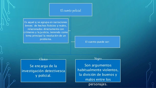 Tipos de cuentos policiales, partes y elementos