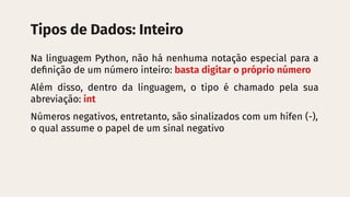 Fundamentos de Programação: Tipos de Dados e Manipulação em Python | PDF