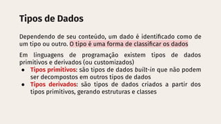 Fundamentos de Programação: Tipos de Dados e Manipulação em Python | PDF