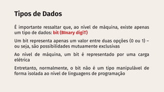 Fundamentos de Programação: Tipos de Dados e Manipulação em Python | PDF