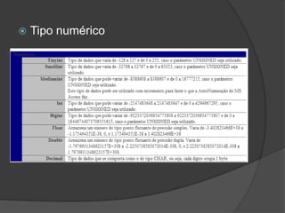  Tipo numérico
 
