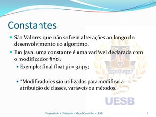 Tipos de Dados, Variáveis, Constantes | PDF