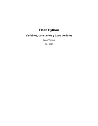 variables, constantes y tipos de datos en python | PDF