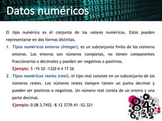 Tipos de datos | PPTX