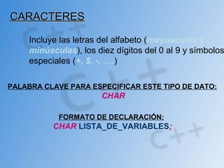 Tipos de Datos en C++ | PPT