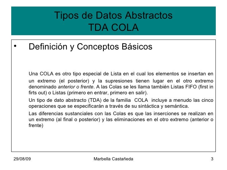 Tipos De Datos Abstractos Colas