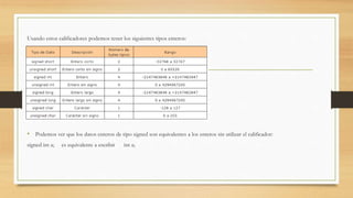 Tipos de datos c++ | PPTX