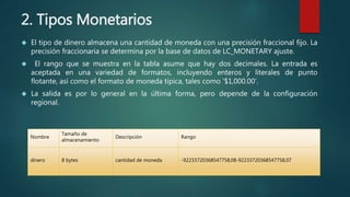 Tipos de datos en postgres | PPTX